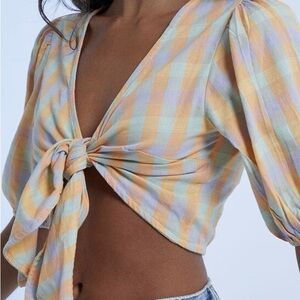 Billabong As You Wish Tie-Front Crop Top